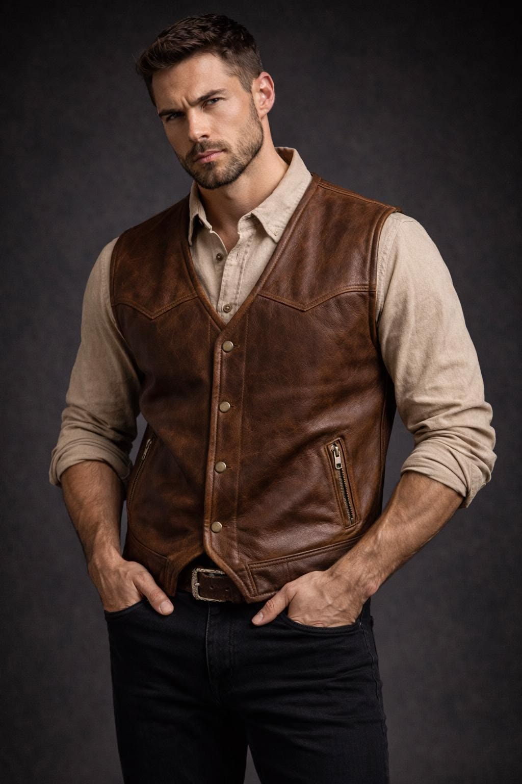 Men's Leather Vests