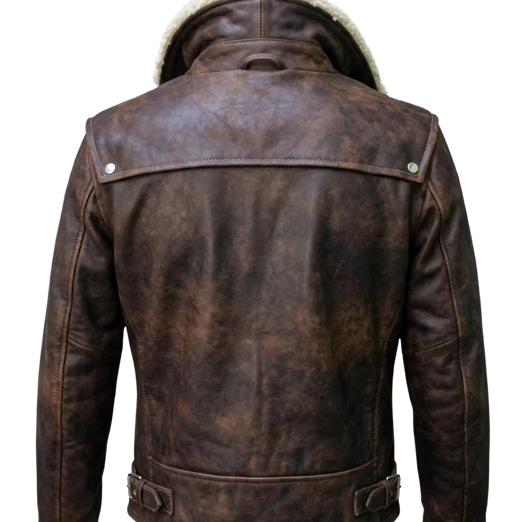 Men’s Brown Shearling Leather Jacket | Vintage Aviator Style