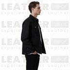 The "Aspen" Shearling Car Coat – Handcrafted Leather in Dark Walnut