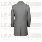 The Kensington Double-Breasted Overcoat – Slate Grey Heritage Wool