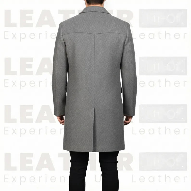 The Kensington Double-Breasted Overcoat – Slate Grey Heritage Wool