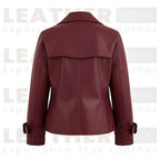 Women’s Burgundy Leather Trench | Style Jacket