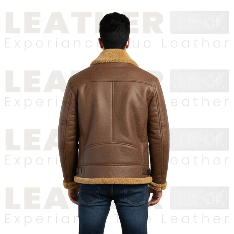 Men's Shearling Aviator Jacket | Winter Warm Faux Fur Lined Bomber Coat