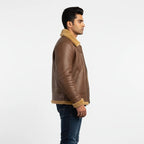 Men's Shearling Aviator Jacket | Winter Warm Faux Fur Lined Bomber Coat