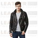 Men's Black Quilted Biker Leather Jacket – Premium Motorcycle Rider Jacket