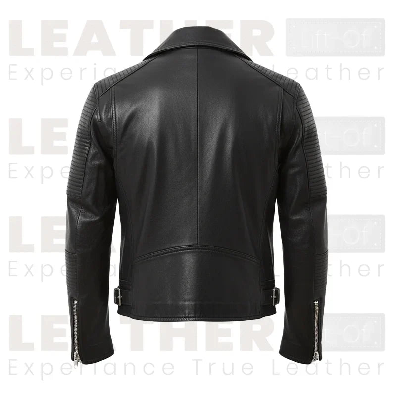 Men's Black Quilted Biker Leather Jacket – Premium Motorcycle Rider Jacket