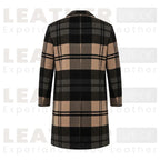 Women’s Beige Black Plaid Long Coat | Classic Check Overcoat