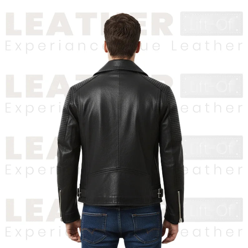 Men's Black Quilted Biker Leather Jacket – Premium Motorcycle Rider Jacket