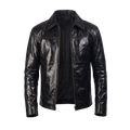 Men’s Black Leather Jacket | Classic Casual Zip Style