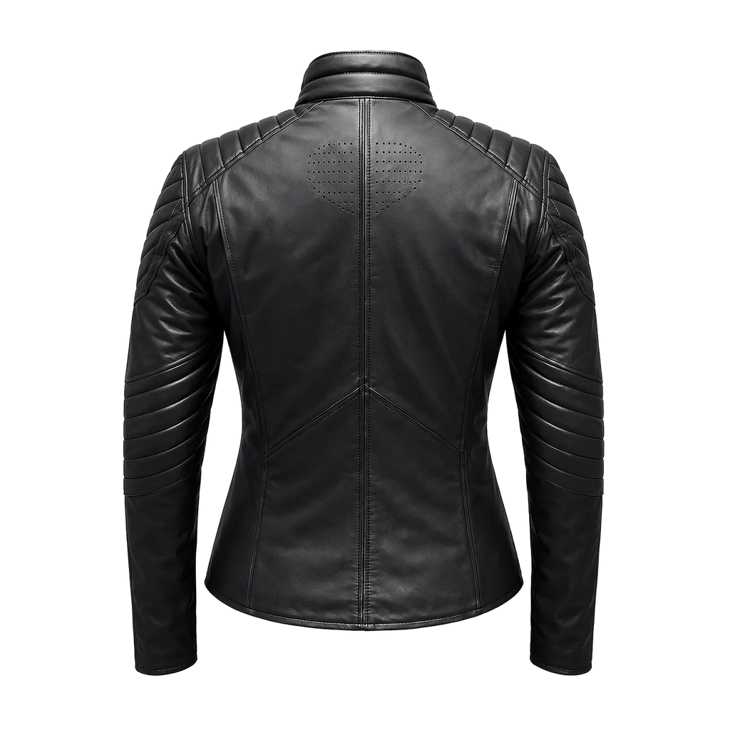 Black Superhero Leather Jacket for Women | Motorcycle Biker Jacket