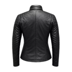 Black Superhero Leather Jacket for Women | Motorcycle Biker Jacket