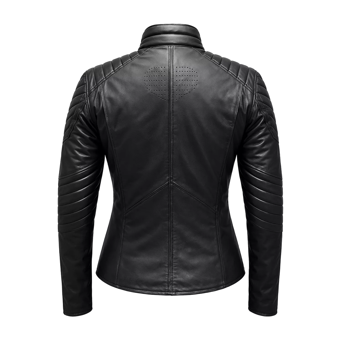 Black Superhero Leather Jacket for Women | Motorcycle Biker Jacket