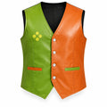 Men's Flowery Inspired Halloween Cosplay Vest | Green Orange Character Costume Waistcoat