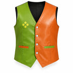 Men's Flowery Inspired Halloween Cosplay Vest | Green Orange Character Costume Waistcoat