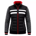 Women’s Black Grey White Puffer Bomber Jacket | Winter Style