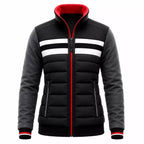 Women’s Black Grey White Puffer Bomber Jacket | Winter Style