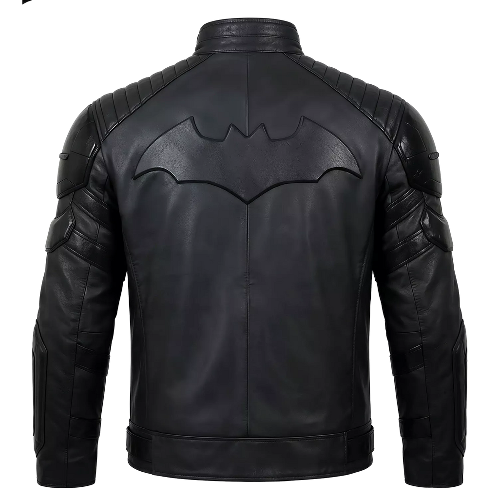Men’s Black Leather Superhero Style Jacket – Matte Finish Biker Jacket