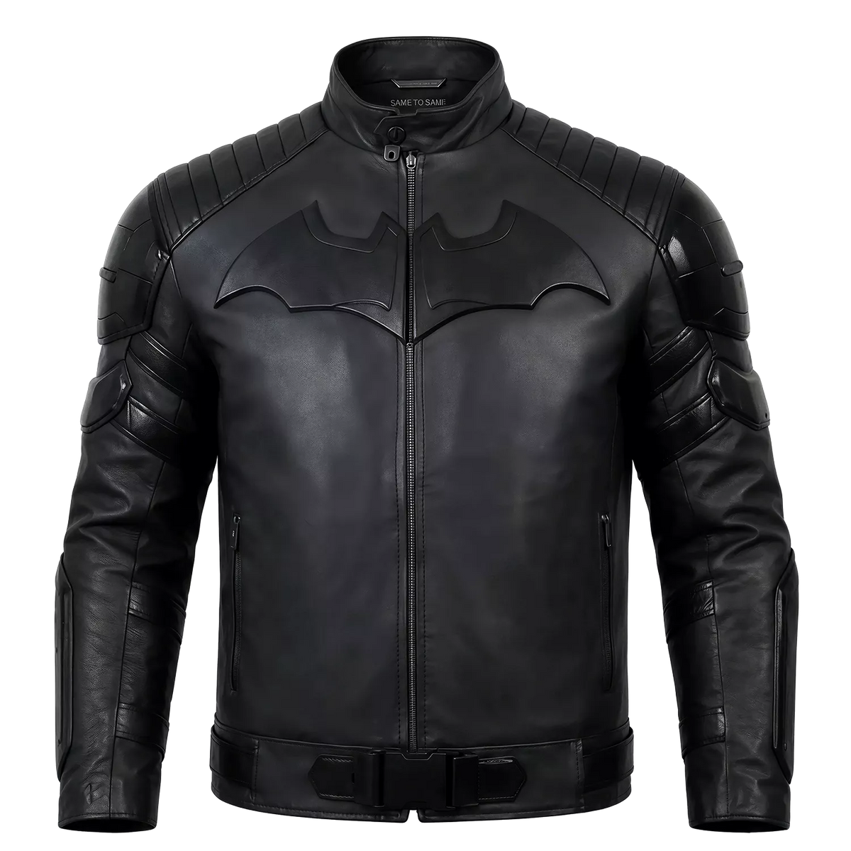 Men’s Black Leather Superhero Style Jacket – Matte Finish Biker Jacket