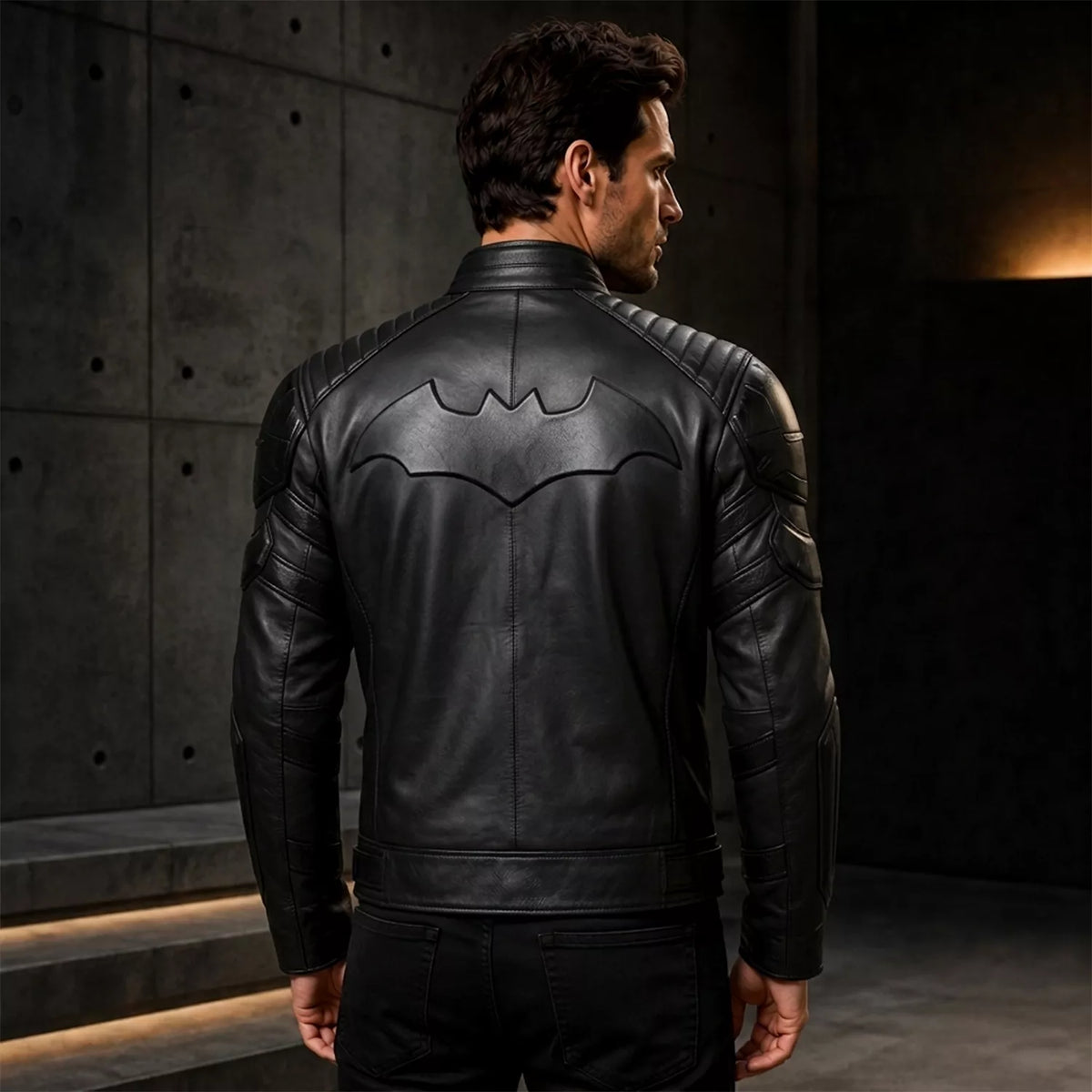 Men’s Black Leather Superhero Style Jacket – Matte Finish Biker Jacket