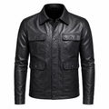 Men’s Black Leather Utility Jacket | Four Pocket Field Style