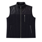 Men’s Black Quilted Leather Vest | Zip-Up Sleeveless Outerwear