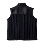 Men’s Black Quilted Leather Vest | Zip-Up Sleeveless Outerwear