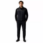 Men’s Black Quilted Leather Vest | Zip-Up Sleeveless Outerwear