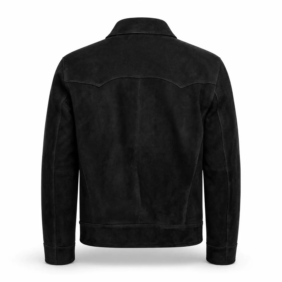 Men’s Black Suede Zip Jacket | Premium Leather Casual Utility Outerwear