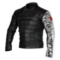 Men’s Black Tactical Leather Jacket | Superhero Inspired Armored Cosplay Style