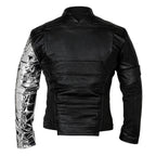 Men’s Black Tactical Leather Jacket | Superhero Inspired Armored Cosplay Style