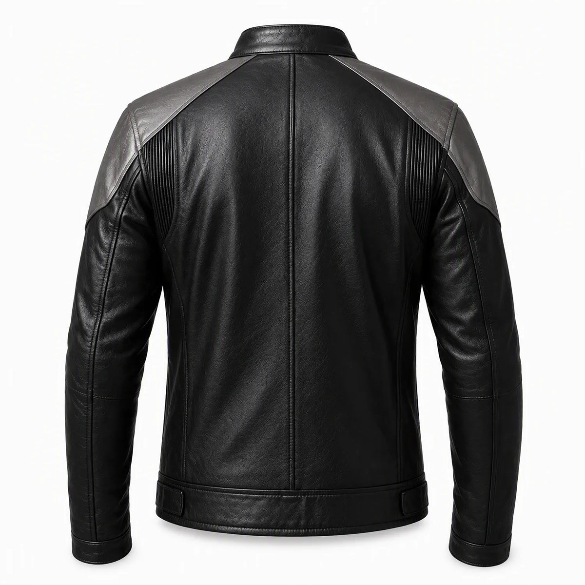 Men’s Black & White Racing Leather Jacket | Ghost Rider Inspired Motorcycle Cosplay Jacket