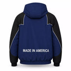 Men’s Blue Hooded Racing Jacket | Retro Supreme Inspired Windbreaker Style