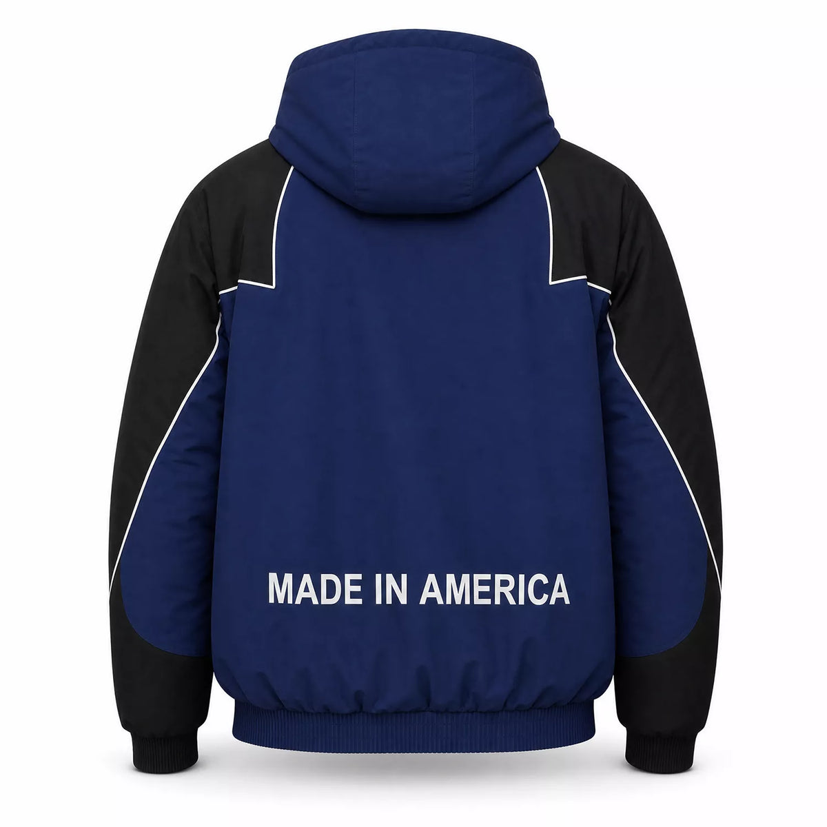Men’s Blue Hooded Racing Jacket | Retro Supreme Inspired Windbreaker Style