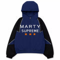 Men’s Blue Hooded Racing Jacket | Retro Supreme Inspired Windbreaker Style
