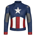 Avengers Endgame Captain America Inspired Leather Jacket Costume | Steve Rogers Superhero Cosplay Jacket