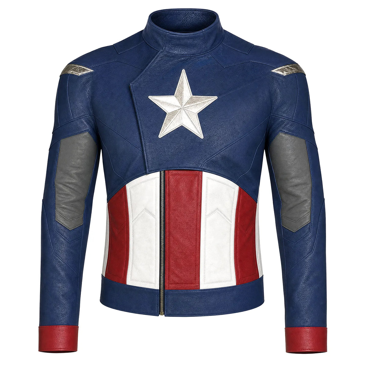 Avengers Endgame Captain America Inspired Leather Jacket Costume | Steve Rogers Superhero Cosplay Jacket