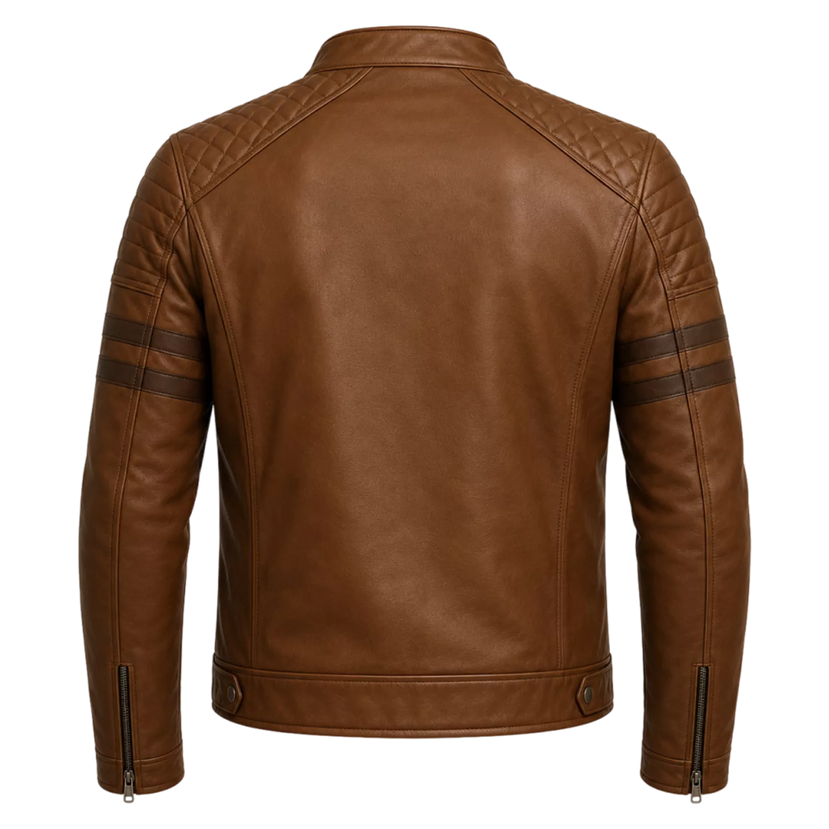 Men’s Brown Rogue Quilted Cafe Racer Leather Jacket
