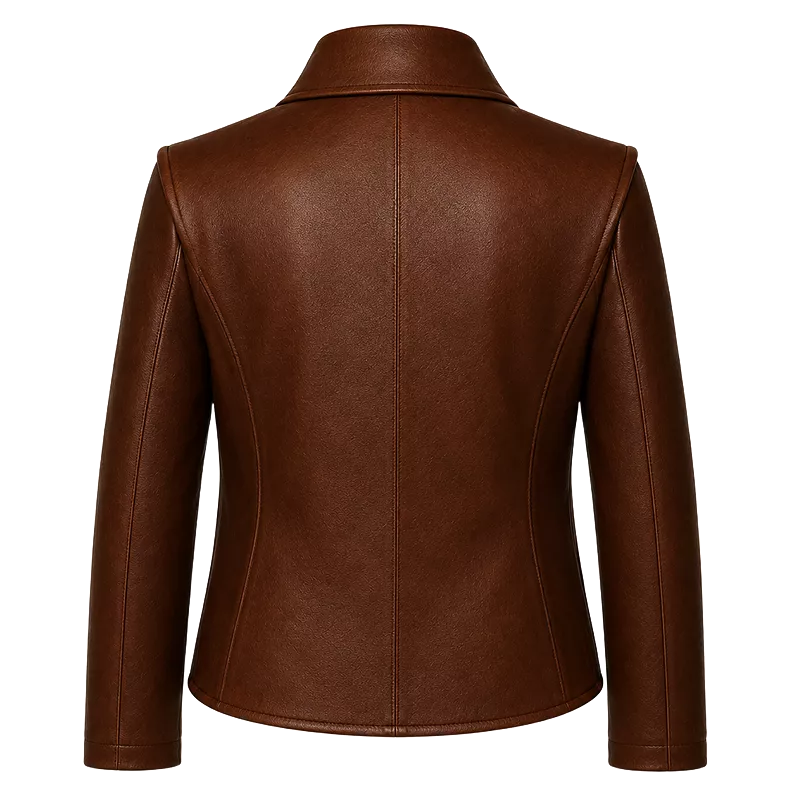 Men’s Wrap Leather Jacket | Asymmetric Button Front Blazer Style Coat