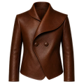 Men’s Wrap Leather Jacket | Asymmetric Button Front Blazer Style Coat