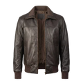 Men’s Classic Dark Brown Leather Bomber Jacket – Handcrafted Premium Leather