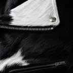 Men’s Cowhide Leather Biker Jacket | Real Hair On Western Motorcycle Outerwear