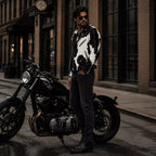 Men’s Cowhide Leather Biker Jacket | Real Hair On Western Motorcycle Outerwear