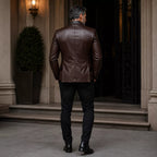 Men’s Quilted Lapel Leather Blazer | Luxury Tailored Dinner Jacket