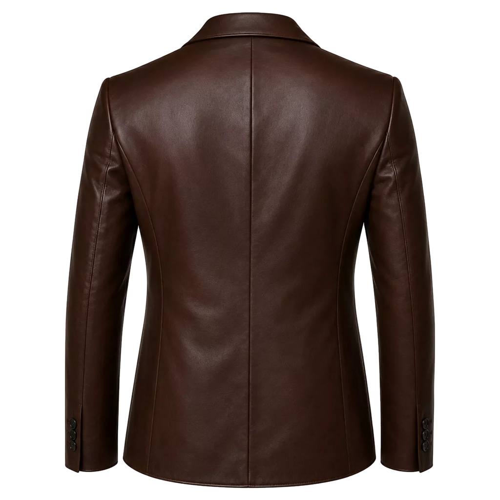 Men’s Quilted Lapel Leather Blazer | Luxury Tailored Dinner Jacket