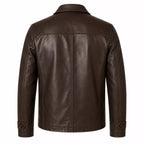 Men’s Dark Brown Leather Jacket | Classic Zip Style