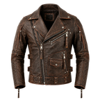 Men’s Distressed Brown Vintage Biker Leather Jacket | Asymmetric Moto Jacket