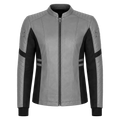 Men’s Grey Black Leather Moto Jacket | Zip-Up Biker Style Jacket
