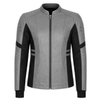 Men’s Grey Black Leather Moto Jacket | Zip-Up Biker Style Jacket
