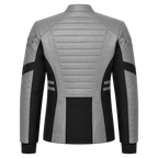 Men’s Grey Black Leather Moto Jacket | Zip-Up Biker Style Jacket