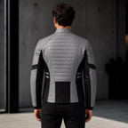 Men’s Grey Black Leather Moto Jacket | Zip-Up Biker Style Jacket